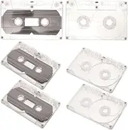 Alipis 6pcs Blank Cassette Tapes for Recording Blank Audio Tapes Clear Audio Cassette Tape Empty Cassette Tape Recordable Tapes Wall Cassette Decoration