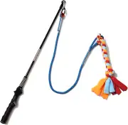 Interactive Flirt Pole Toy for Dogs Chase and Tug of War,Durable Teaser Wand ...