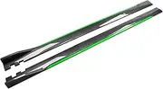 2m Universal Side Skirt Extension Rocker Plate Lip Separator Bumper Decor Compatible for Porsche/GAC/Harvard/Geely/Land Rover/Renault(Carbon Fiber Green)