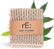 rE: Dish Scrubber, Eco-Friendly, 100% Hemp Fiber, Biodegradable, No Odor, Unbleached, Plastic Free, Zero Waste (3Pk)
