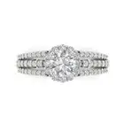 1.98CT Round Halo Promise Engagement Bridal Wedding Ring 14k white Solid Gold