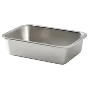 IKEA 365+ food container, rectangular/stainless steel, 1.0 l