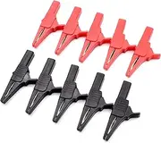 10Pcs 1000V 32A Heavy Duty Full Insulated Automotive Car Battery Alligator Clips Electrical Test Clips with 4mm Banana Jack Socket for Multimeter Test Leads