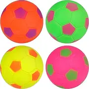 4 x Jumping Balls, Giant Football Bouncy Balls, 6.2 cm Diameter, Bounce Ball, for Throwing, Football Children's Birthday Party Bags, Moon Lava Ball, Rubber Ball, Bouncing Bamboo Flash Ball.