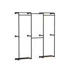Black Wall Mounted Industrial Pipe Clothing Rack with Shelf