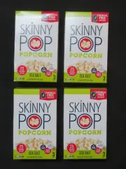 (4) Box Lot Of Skinny Pop Popcorn Sea Salt Microwave 3 Bags / 8.4 Oz Per Box