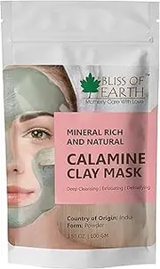 Bliss of Earth Calamine Clay Powder Great for Skin Care, Face Pack 100gm
