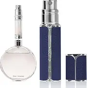 AF01DB Leather Perfume Atomiser, 5 ml Bottom Fill Travel Perfume Bottle, Refillable Perfume Dispenser for Women and Men (Deep Blue 5 ml)