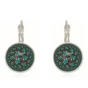 5Pair Bohemian Green Flower Earrings Round Shape Drop Earrings Retro French Earring For Women