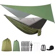 FIRINER Camping Hammock with Rain Fly Tarp and Mosquito Net Tent Tree Straps,...