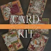 Graphic45 AUTUMN GREETINGS FLOATING GATEFOLD CARD KIT scrapbooking CARD MAKING