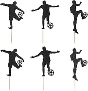 6Pcs Football Cake Topper, Soccer Cupcake Decorations Sport Football Theme Party Cake Decorations Kids Boys Men Personalised Birthday Party Cake Decorations