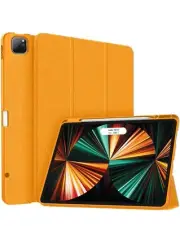 Soke New iPad Pro 12.9 Case 2022/2021 with Pencil Holder Orange iPad Case