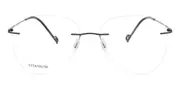 Oval Rimless Titanium Men's Glasses Online Black Size 56 - Lenses Included - Private Health Rebate - Blue Light Block - SmartBuy Collection