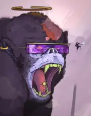 CHIMPANZEE Artwork, Monkey abstract wall art canvas home decor painting Modern