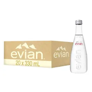 【VIP-Evian 依雲】依雲天然礦泉水330ml(20入/玻璃瓶)