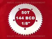 MOJO Fixed Gear Chainring 50T - 144 BCD Track Fixie single speed 1/8" - SILVER