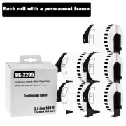 5 ROLLS DK-2205 DK2205 LABEL Compatible with Brother QL-1050 QL-1060N QL-1100