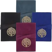 CREATCABIN 4Pcs Velvet Tarot Card Holder Tarot Cards Storage Bags with Tree of Life Pendants Tarot Card Pouches Tarot Wrap Tarot Carrying Bag for Beginners Oracle Decks Tarot Cheat Sheet 5x1x3Inch