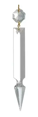 B&P Lamp® 4" (100Mm) Uncut Prism, Spear Type, Nickel Pin