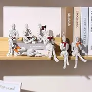 Reading Bookshelf Decor,Reading Woman Figurine,Resin Statue Thinker Style,Abstract Sculptures Figurines for Home Decor Modern Office Shelf Desktop