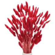 120-Pack Bunny Tails Grass 17 Inch for Home Decor/Wedding [Bright Red]