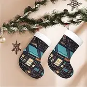 STVYUKL 17.7 Inch Christmas Stockings Super Soft Plush Thick Xmas Stockings Airplane Christmas Hanging Ornaments for Xmas Party Holiday Decorations