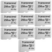 10x Transcend 256GB 300S UHS-I microSDXC Memory Card with SD Adapter