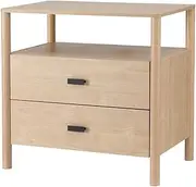 Artiss Bedside Table 2 Drawers Side Table Shelf Storage Cabinet Nightstand Pine
