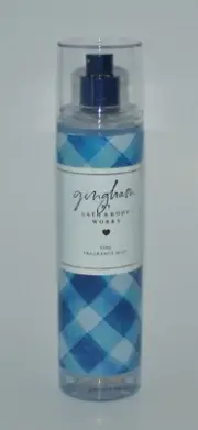 1 BATH BODY WORKS BLUE GINGHAM FINE FRAGRANCE MIST BODY SPRAY 8OZ LARGE FREESIA