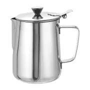 Milk Frothing Pitcher, 35oz/1000ml with Lid and Handle for Home Cafe