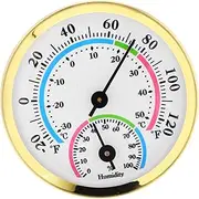 Miniature Thermometer Hygrometer with Plastic Lens Aluminum Frame Indoor Humidity Monitor Gauge Accessory