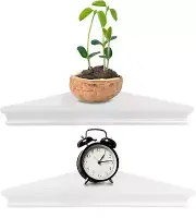 2-PACK : Greenco Corner Wood Floating Shelves Shelf for Wall, White | 50299