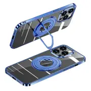 For iPhone 12 Pro 6.1 inch PC Phone Case Electroplated Kickstand Cover Compatible with MagSafe