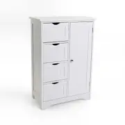 White Wooden Storage Shelf 4 Drawers Cabinet Organiser Toilet Lundry Bathroom AU