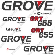 Fits Grove GRT655 Decal Kit Rough Terrain Crane Replacement Sticker Set GRT 655
