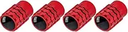 4 PCS Tire Valve Stem Caps, Leakproof Car Tire Air Valve Stem Covers with Rubber Ring, Corrosion Resistant Auto Tire Valve Stem Cap Cover, Universal Vehicle Accessories (Red)