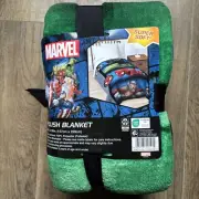 new HUGE marvel plush blanket 62 X 90 Super soft Avengers hulk Spider-Man Groot