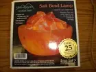 Aloha Bay Himalayan Crystal Salt Bowl Lamp 6" Diameter-Hardwood Base-Light bulb