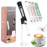 Rechargeable Milk Frother Handheld For Coffee,3 Speeds Frother Wand With Stan...