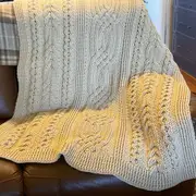 CELTIC Cable design Blanket - Throw - Afghan - Hand Crocheted