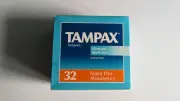 VINTAGE NOS TAMPAX 40 SUPER PLUS TAMPONS SEALED Box Feminine Hygiene NIB