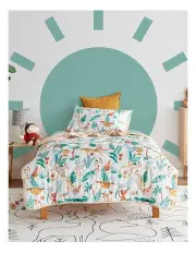 [Jack & Ava] Wild Jungle Comforter Set in White