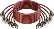 Adoreen 6-Chanel RCA Audio Cable 20 Ft, Oxygen Free Copper Male to Male Twisted Pair RCA Interconnect Cable with Noise Reduction, Gold-Plated Premium Series for Car Stereo,Amplifier,Subwoofer,Speaker