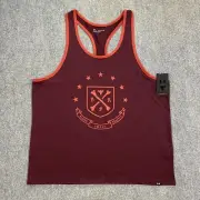 Under Armour Project Rock Gym Tank Top Shirt Mens 2XL Loose Maroon Crossbones UA