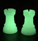 Glow In The Dark Rook Lanyard Bead, Knot Bead, End Bead, EDC, 2 Pack, Chess