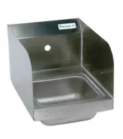 BK Resources Stainless Hand Sink 12"x16" w/ Faucet, Drain & Side Splashes