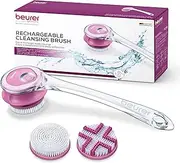 Beurer FC55 Body Scrubber, Electric Body Brush for Exfoliating and Massage, Waterproof Cleansing Brush for Showering, Cordless and Rechargeable, Spinning Skin Brush with 2 Attachments