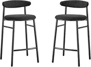 Set of 2 Brosa Lancel Counter Stools (Pebbled Black Boucle) - BRBSLAN2PBA