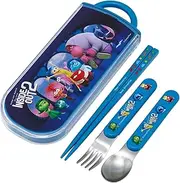 Skater TACC2AG Children's Bento Trio Set, Chopsticks, Spoon and Fork, Kids' Cutlery, Antibacterial, Easy to Open Slide Type, Made in Japan